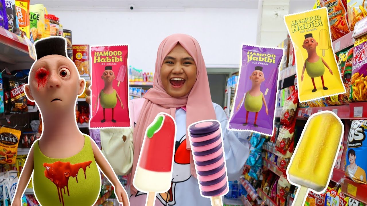 BORONG ES KRIM HAMOOD HABIBI DI MINIMARKTE PART 2 | CHIKAKU FAMILY
