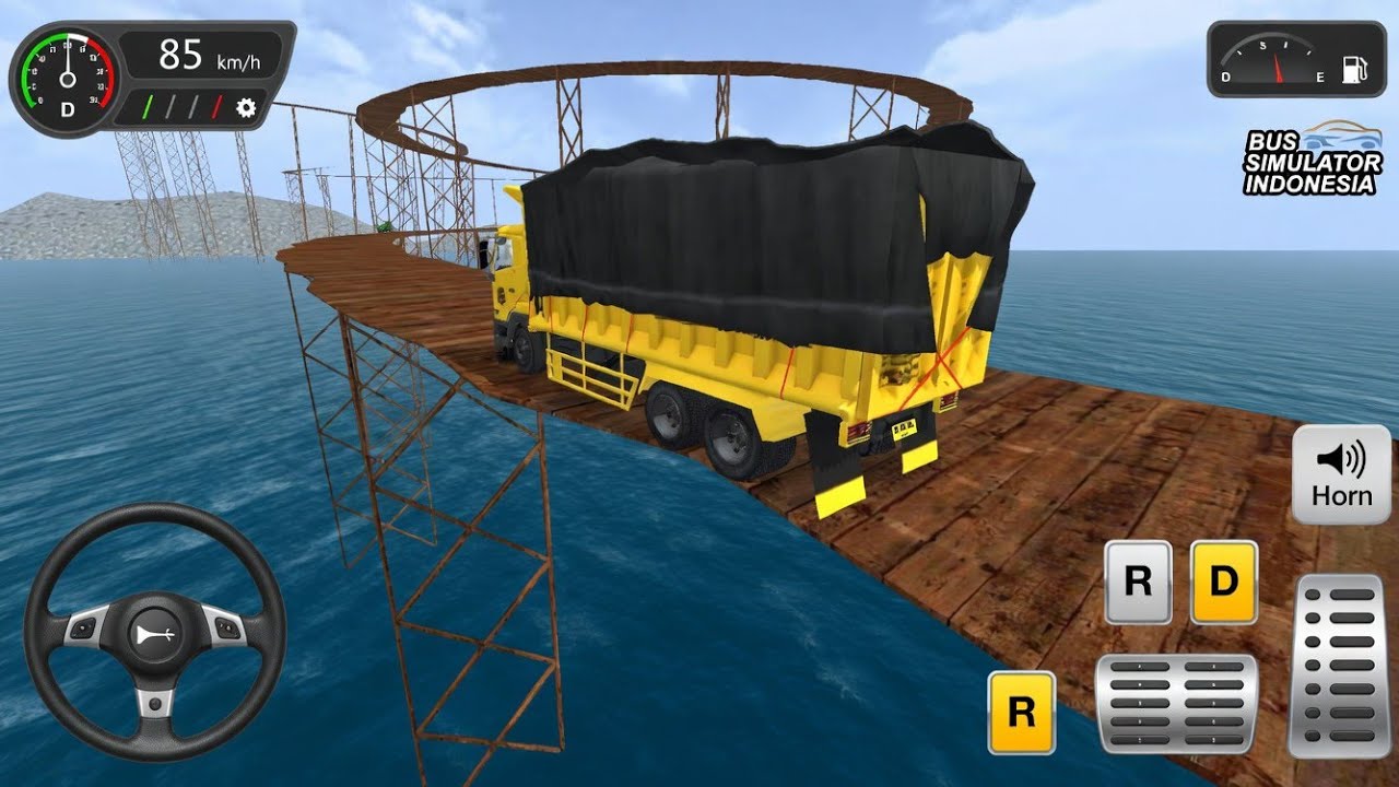 Truck Driving on Impossible Sky Spiral Bridge 😱 | Bus Simulator Indonesia Gameplay 