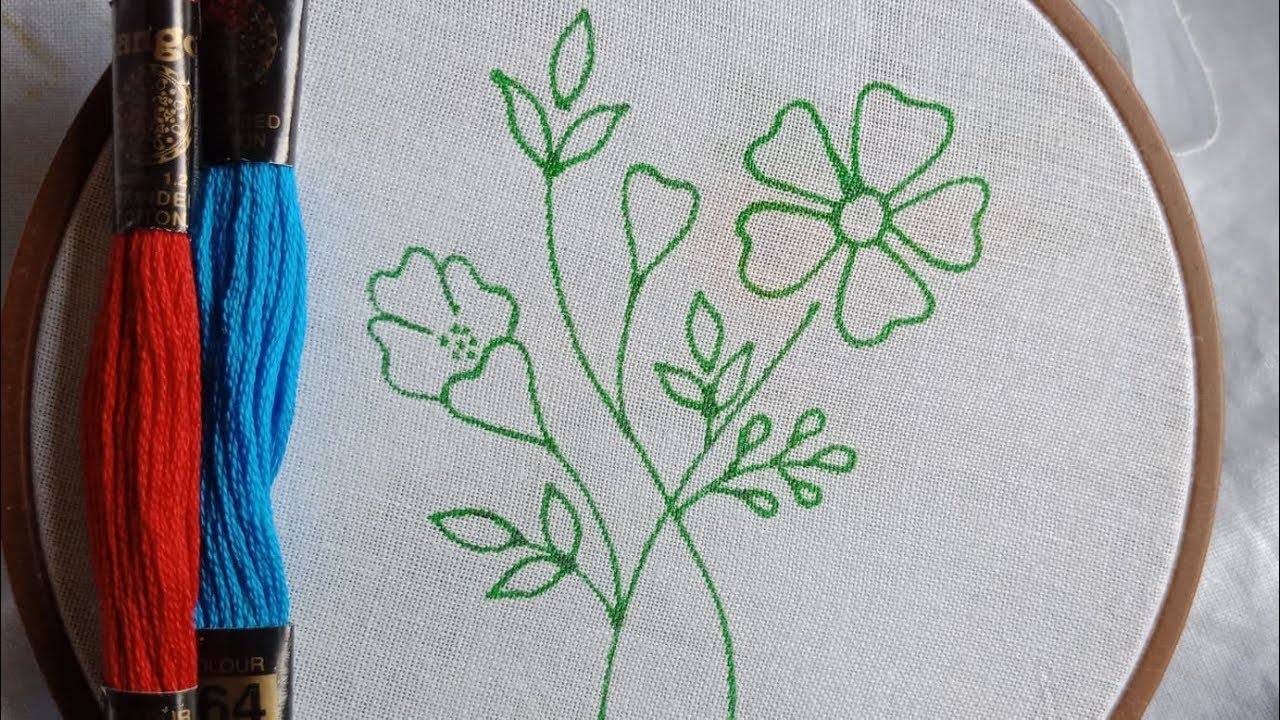 Hand Embroidery Pattern of Beautiful Flower-58,All over Design,Embroidery for Beginners