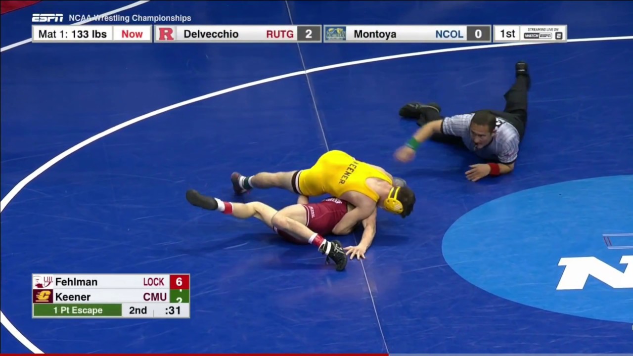 2017 NCAA Wrestling 133lbs: Corey Keener (Central Michigan) vs DJ Fehlman (Lock Haven)