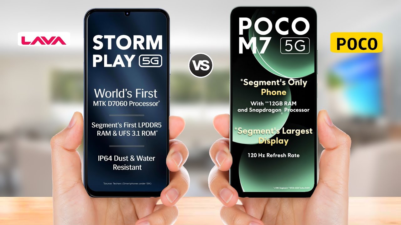 LAVA Storm Play 5G vs Poco M7 5G || Full Comparison