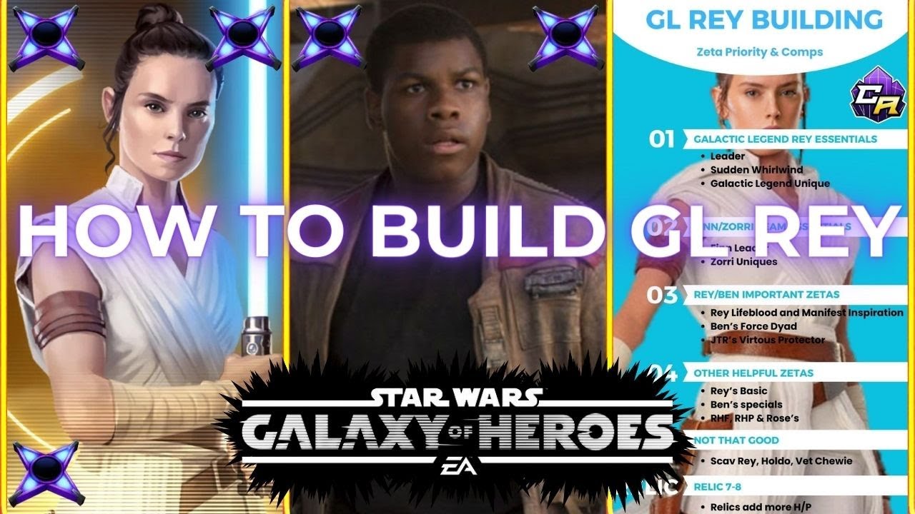 Galactic Legend Rey Crash Course: Zeta Order, Farming Plan & Comps