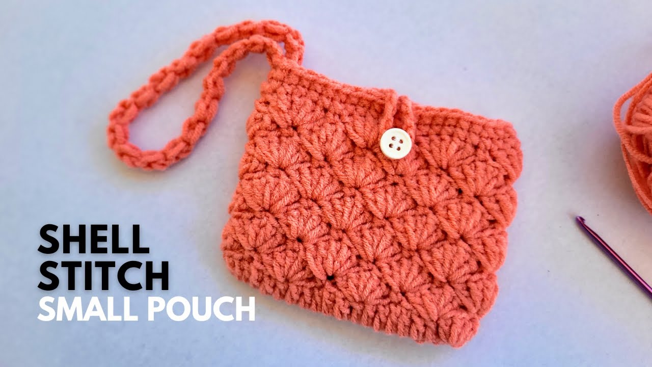 ✨  Crochet Shell stitch  Small Purse ✨Crochet Cardholder Pouch - Tutorial