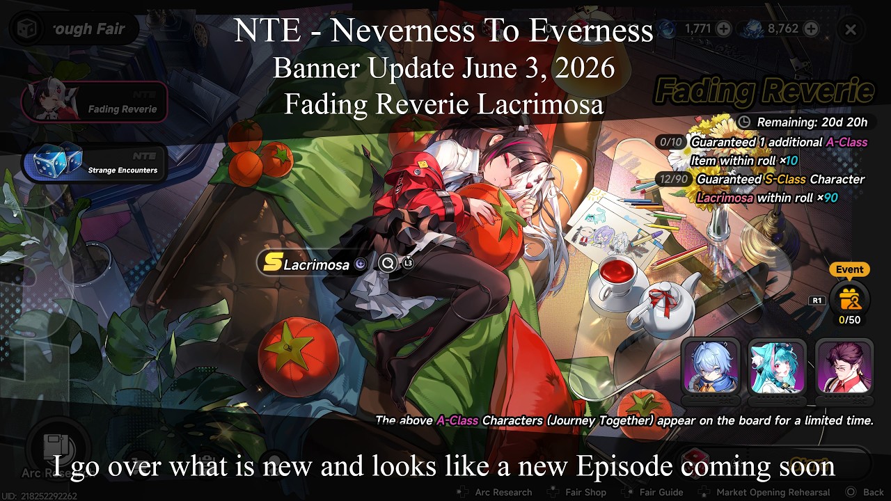 NTE - Neverness To Everness Banner Update June 3, 2026 Fading Reverie Lacrimosa