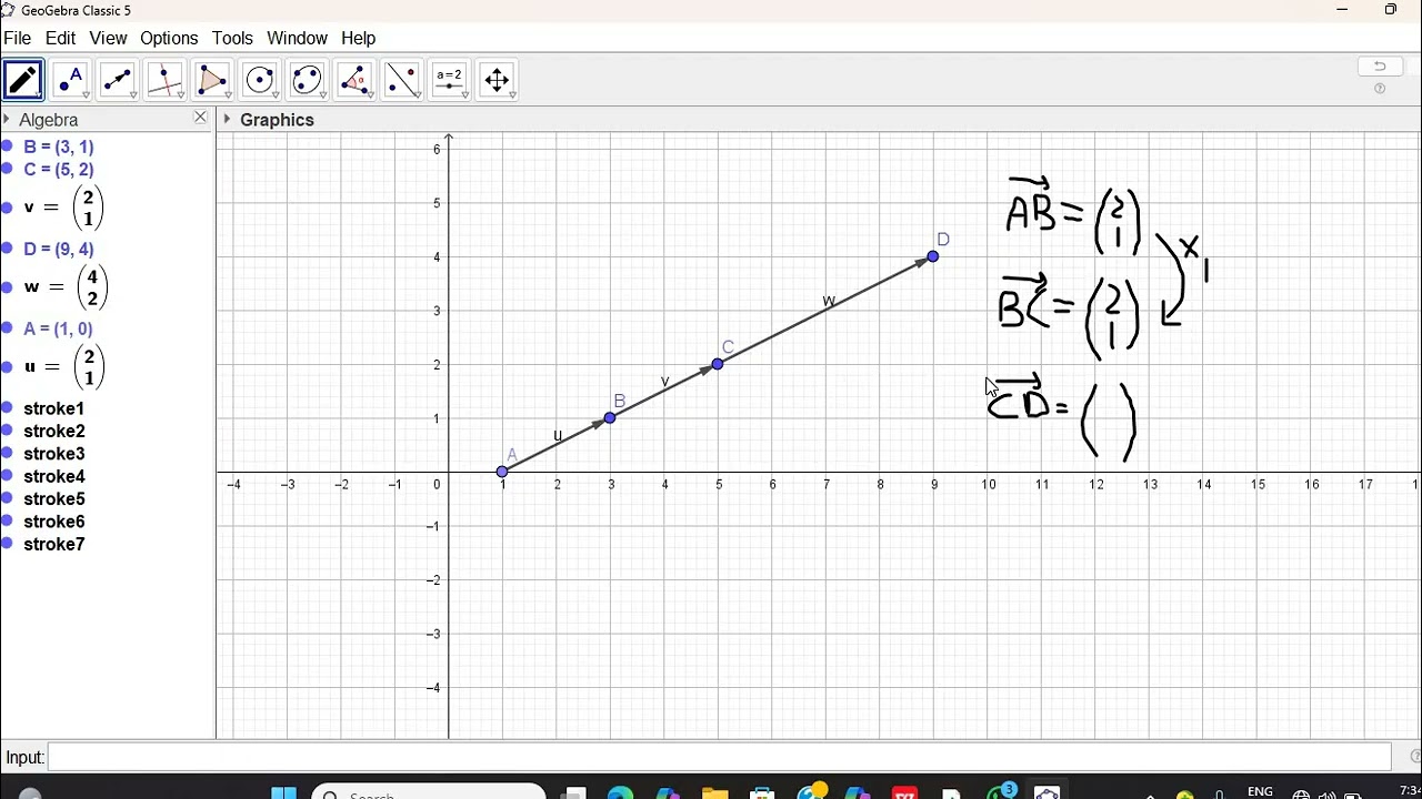 Collinear points on a vector