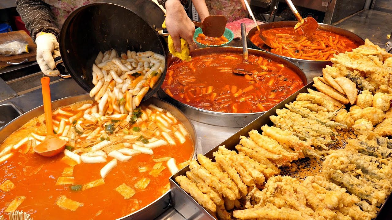 Чистый и вкусный корейский снэк-бар tteokbokki !! / Korean Street Food