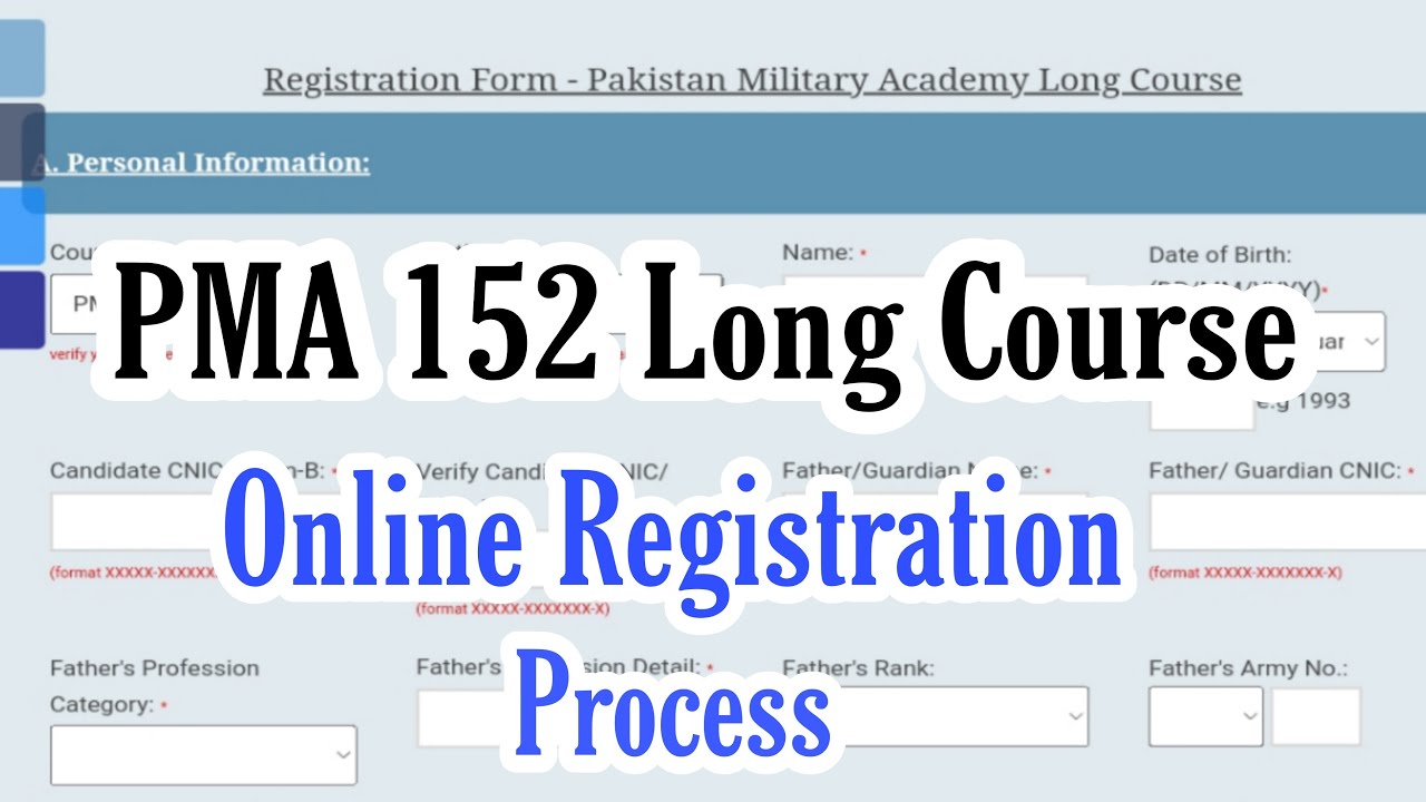 How to Fill Online Registration Form For PMA 152 Long Course | PMA 152 L/C Registration Process
