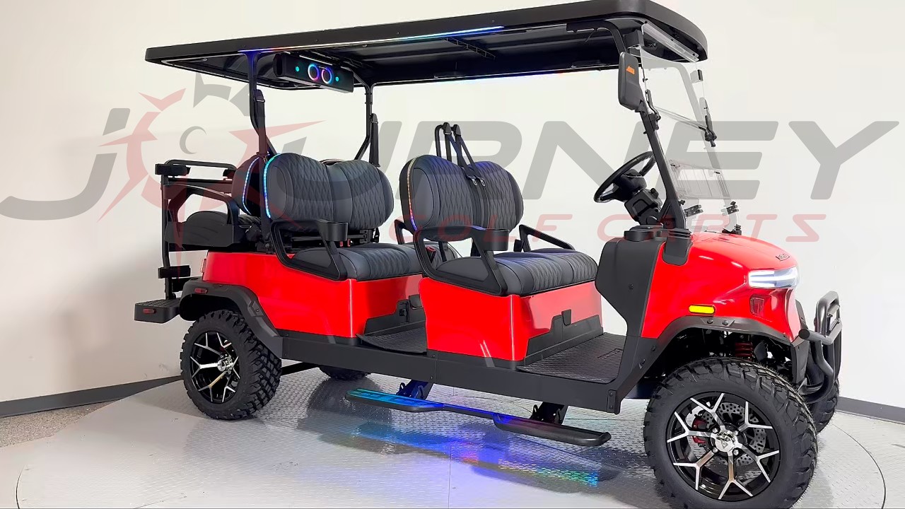 2025 Denago Rover XL6 is a premier 4+2 6 passenger lifted golf cart and Premium Lighting Package