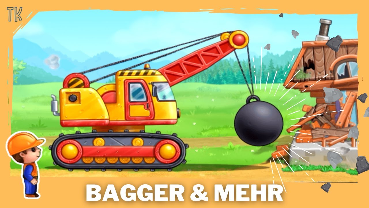 Bagger baut Bahn&uuml;bergang #telekids