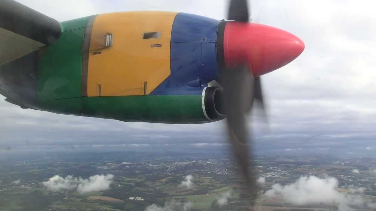 Danish Air Transport ATR 72 Approach, Landing and Taxiing in Düsseldorf
