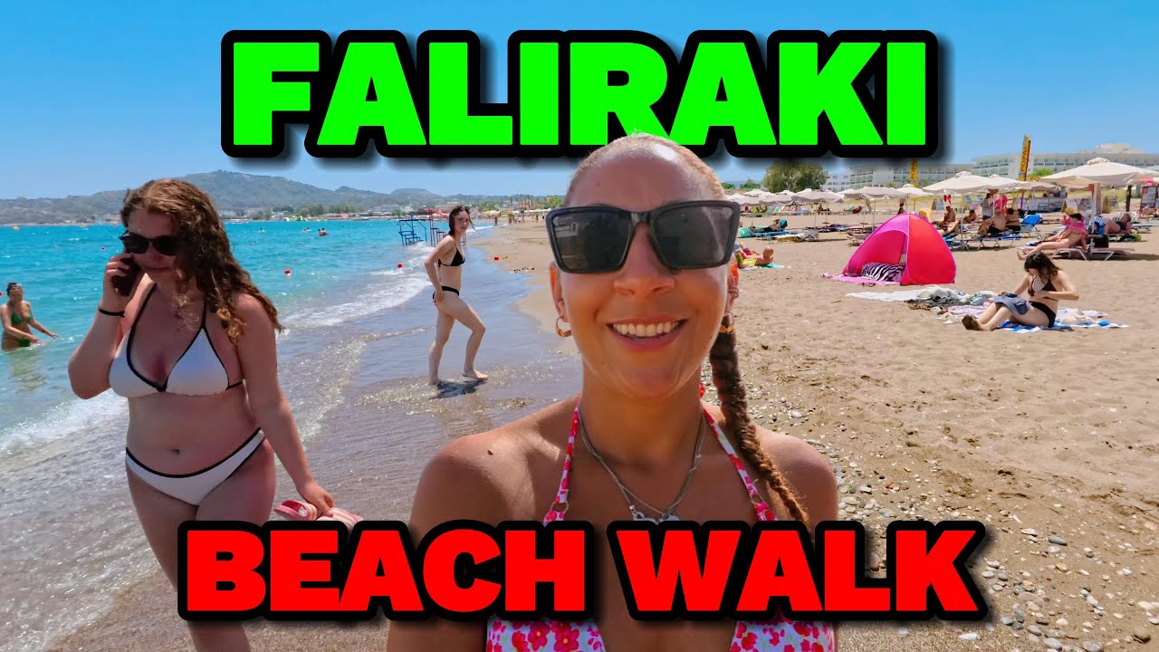 Faliraki Beach Walk From Tulum Beach Club Rhodes Greece 2025
