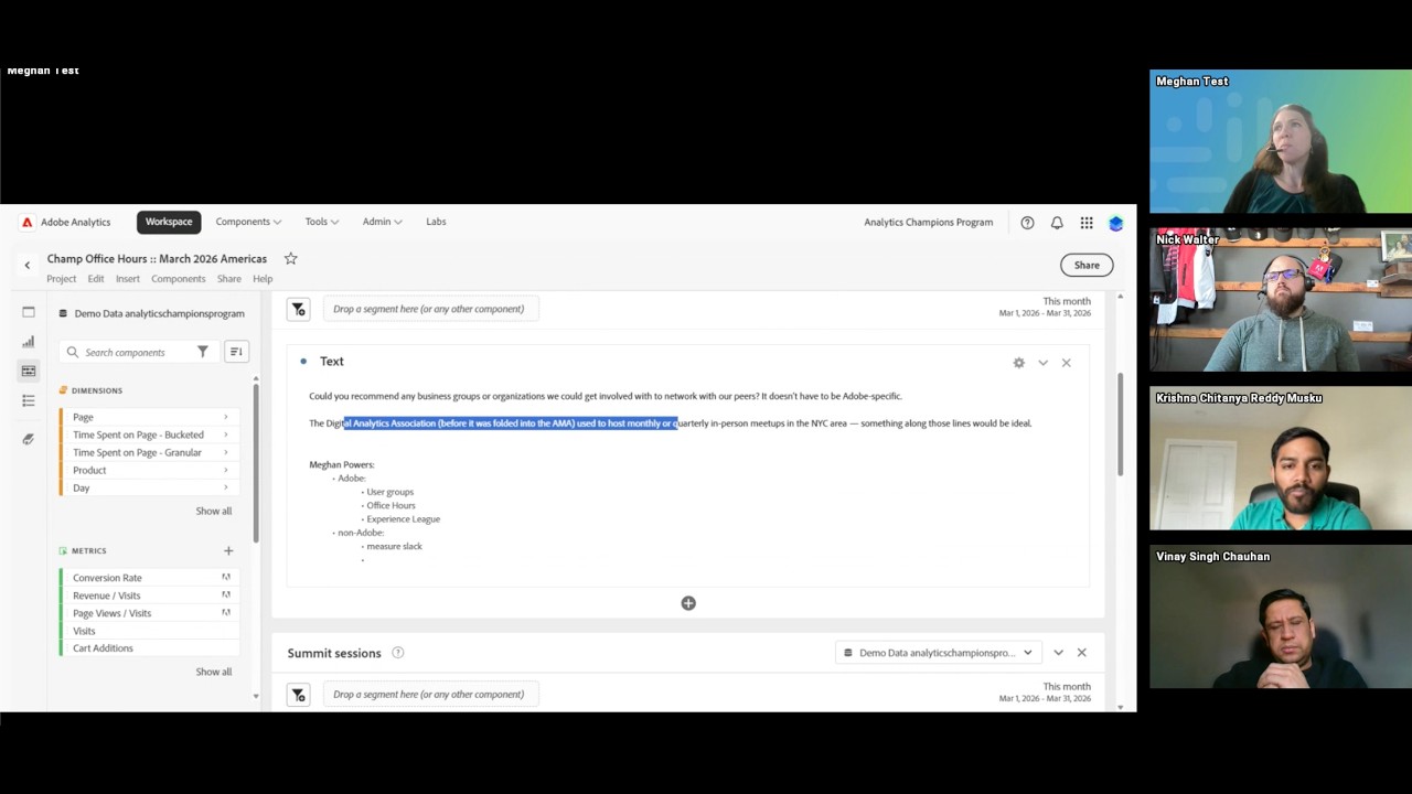 Adobe Analytics Champions - Office Hours (March 2026 - Americas)
