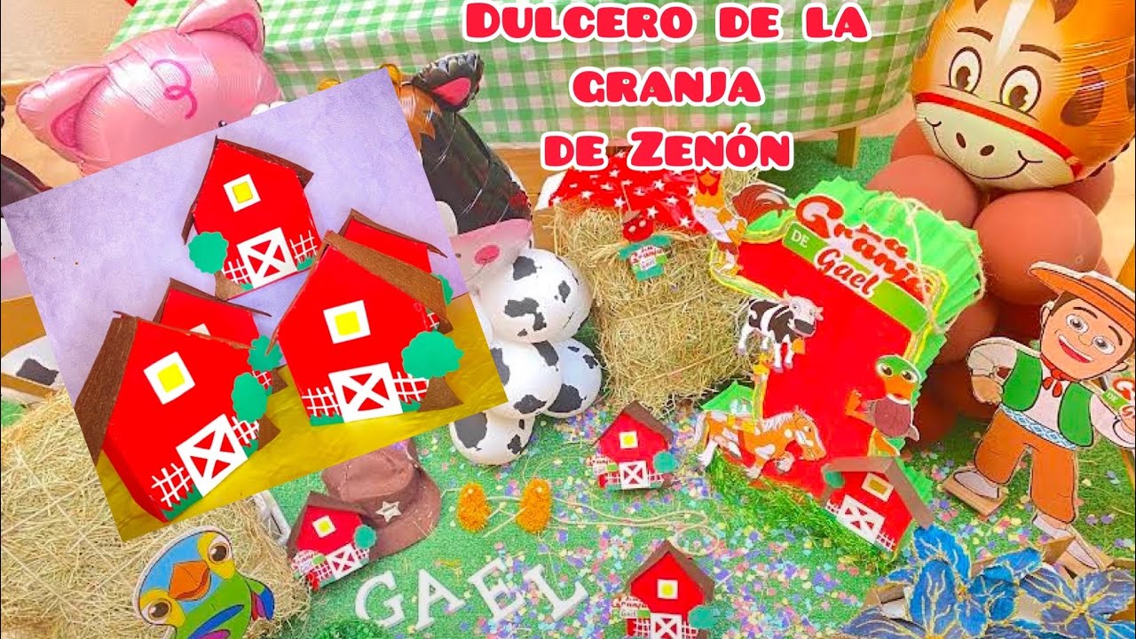 Cajitas para dulces en forma de granja #decoracion para fiesta la granja de Zenón