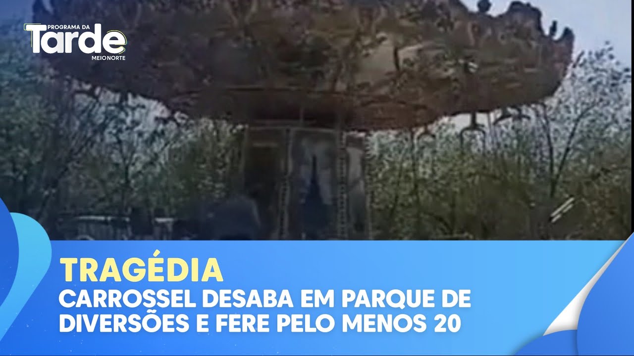 Carrossel desaba em parque de divers&otilde;es e deixa ao menos 20 feridos