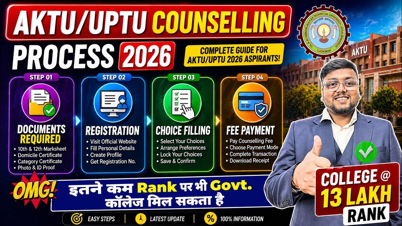 AKTU Counselling Process 2026 🔥 | Govt. College @ 13 Lakh Rank | | AKTU Counselling 2026 for BTech