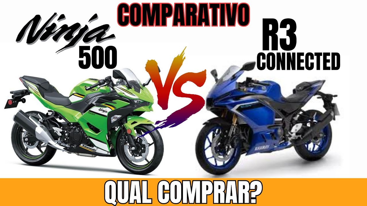 NINJA 500 VS R3 CONNECTED 2025 - COMPARATIVO - MELHORES MOTOS PARA INICIANTES