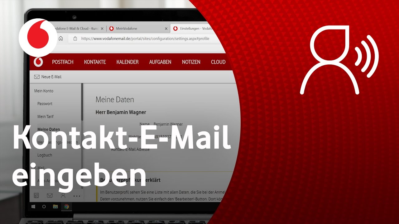 Vodafone E-Mail & Cloud: Kontakt-E-Mail Adresse ändern