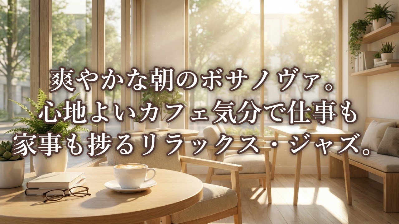 【作業用BGM】爽やかな朝のボサノヴァ。心地よいカフェ気分で仕事も家事も捗るリラックス・ジャズ。