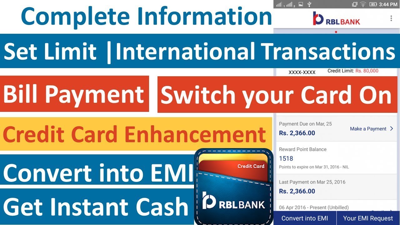 How to Use RBL MyCard Appilication | Bill Payment | Credit Limit Enhancement
