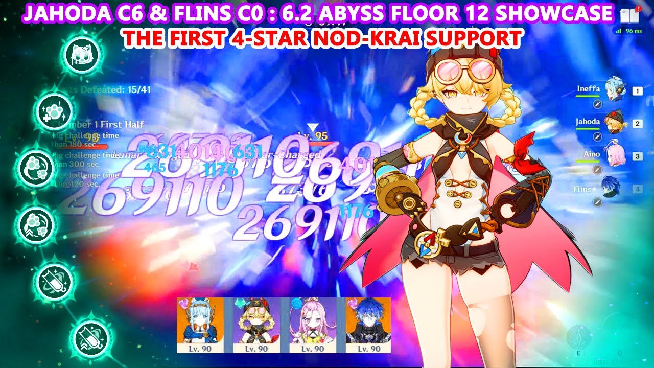 Jahoda C6 & Flins C0 : 6.2 Abyss Floor 12 Showcase | The first 4-Star Nod-krai Support