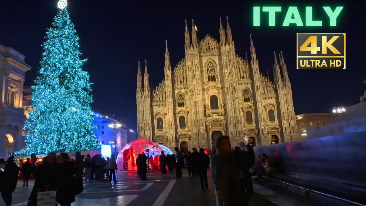 Magical Christmas at Milan Cathedral 🇮🇹 | Duomo di Milano Festive Lights & Holiday Spirit 2024 [4K]