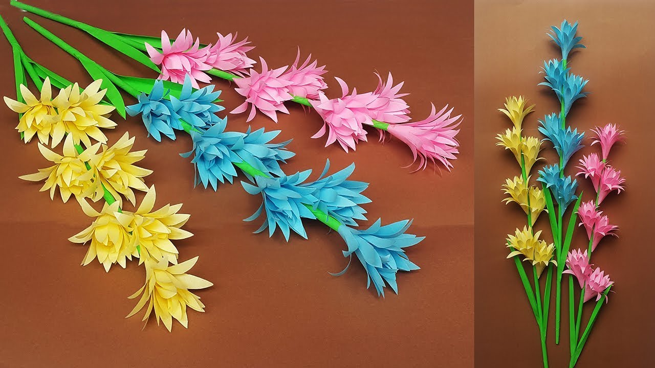 Make Beautiful Paper Stick Flower | DIY Hand Craft Ideas for Room Decor