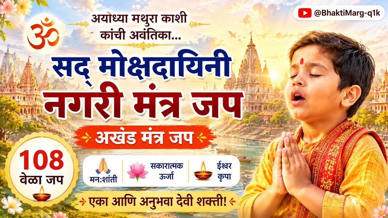 सप्त मोक्षदायिनी नगरी मंत्र जप | अयोध्या मथुरा काशी कांची अवंतिका | अखंड मंत्र जप | भक्तीमय जप