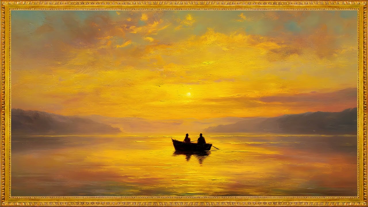 Golden Crossing | Frame TV art | Valentines digital art for tv screensaver | NO music (1h)