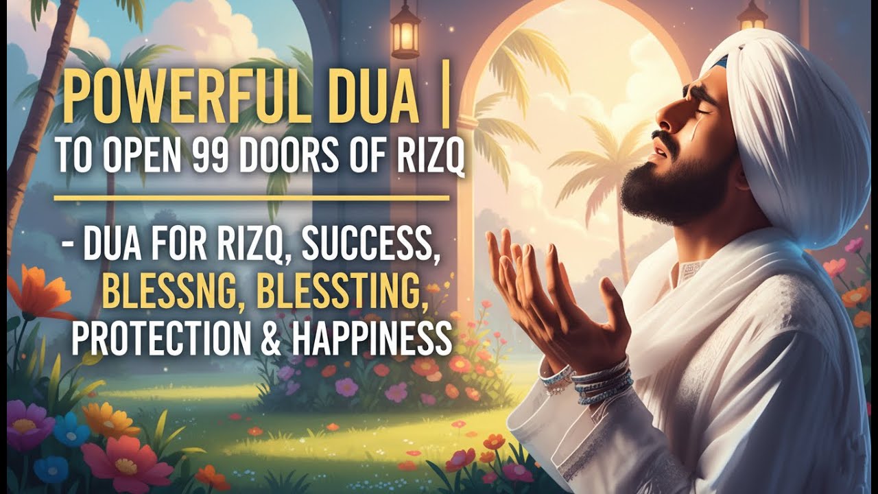 POWERFUL DUA | TO OPEN 99 DOORS OF RIZQ - DUA FOR RIZQ, SUCCESS, BLESSING, PROTECTION & HAPPINESS