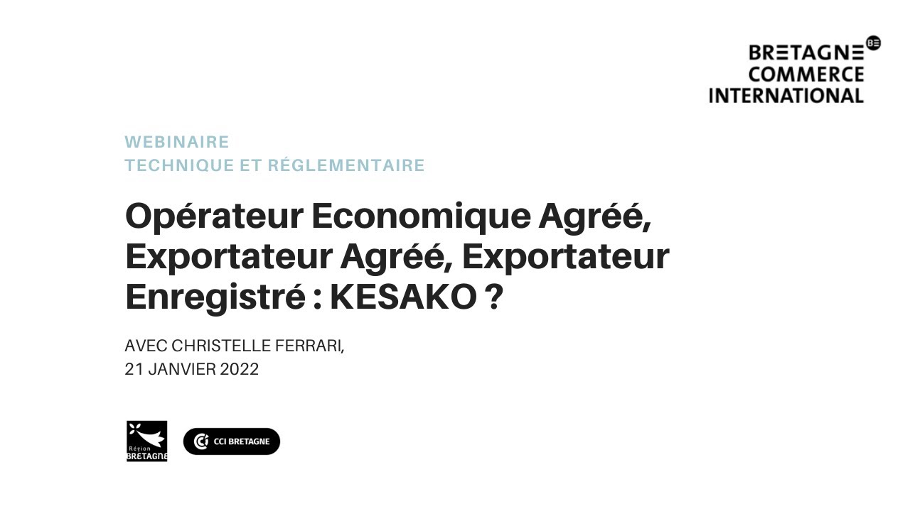 Op&eacute;rateur Economique Agr&eacute;&eacute;, Exportateur Agr&eacute;&eacute;, Exportateur Enregistr&eacute; : KESAKO ?
