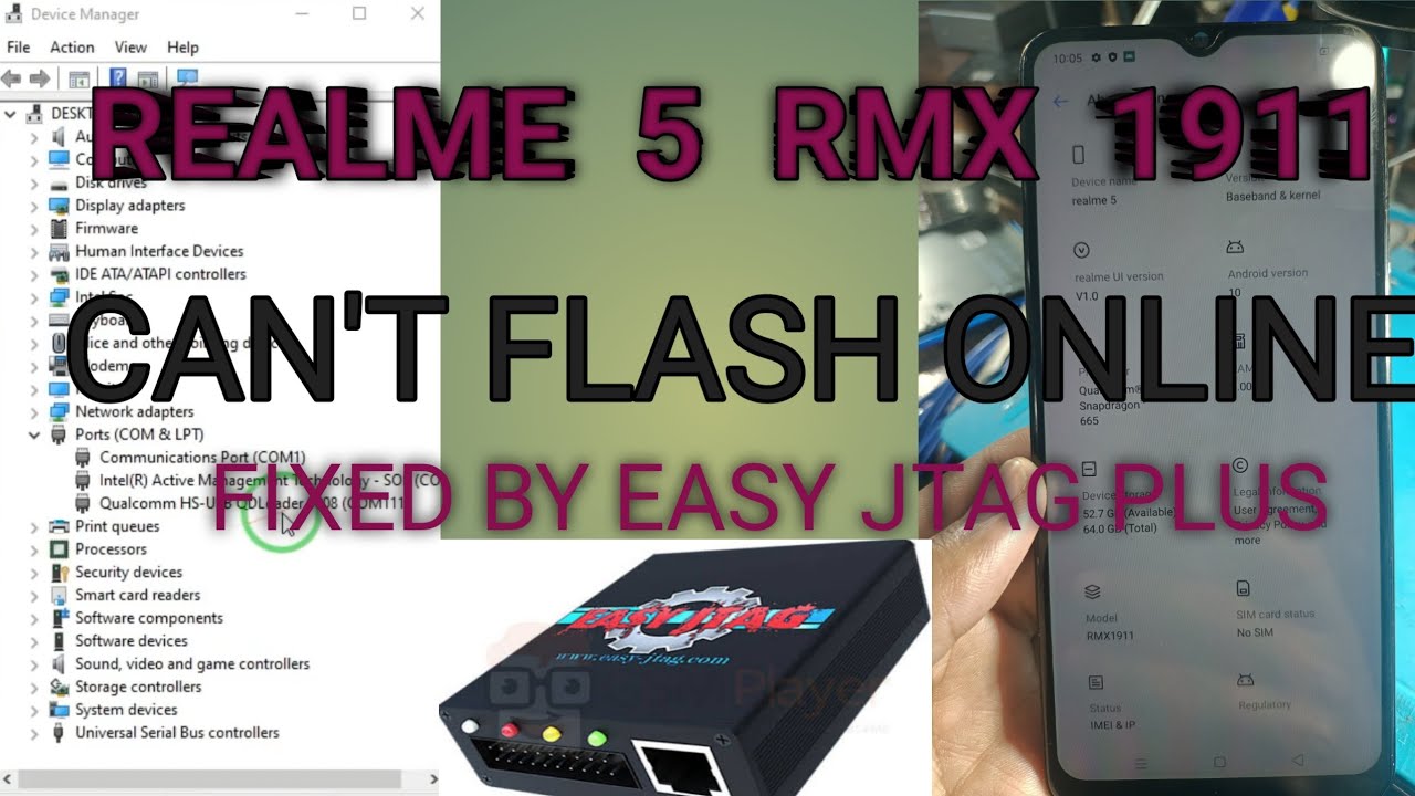 Realme5 RMX1911 Can't Flash Online||Emmc Health Proble||Replacement Emmc Rmx1911 By#Smdfixer&ilab