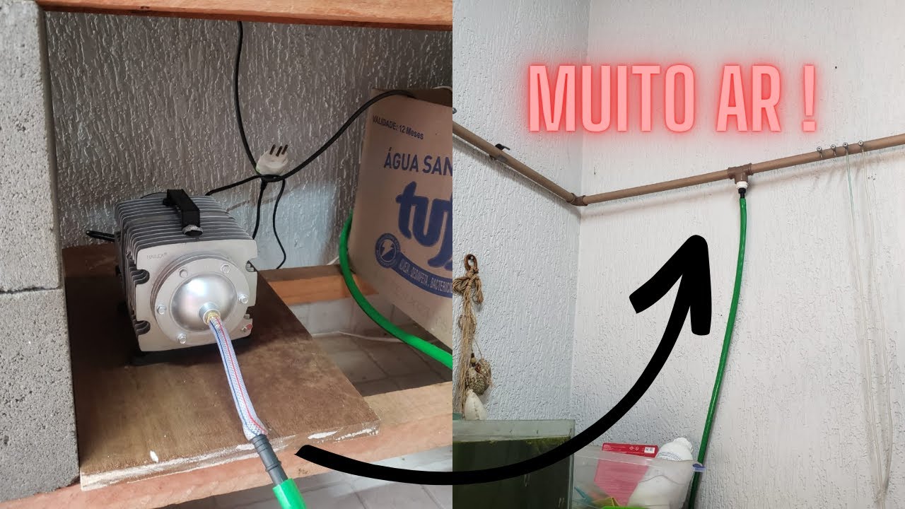 Como dividir o ar de compressor p/ MUITOS aquários ! (Instalando novo compressor )