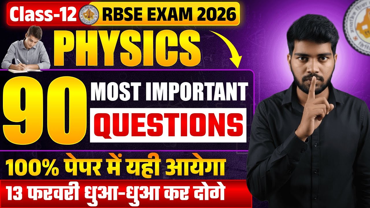 RBSE 2026 Physics: 56/56 Most Important Questions 💯