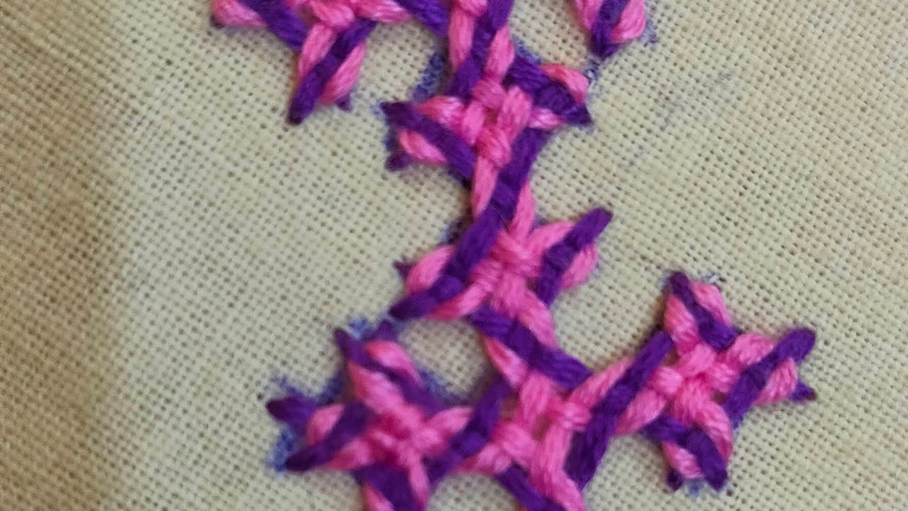 Elegant two colour Sindhi embroidery design 🪡🧵✨ #embroidery #fypシ゚viral #trending 