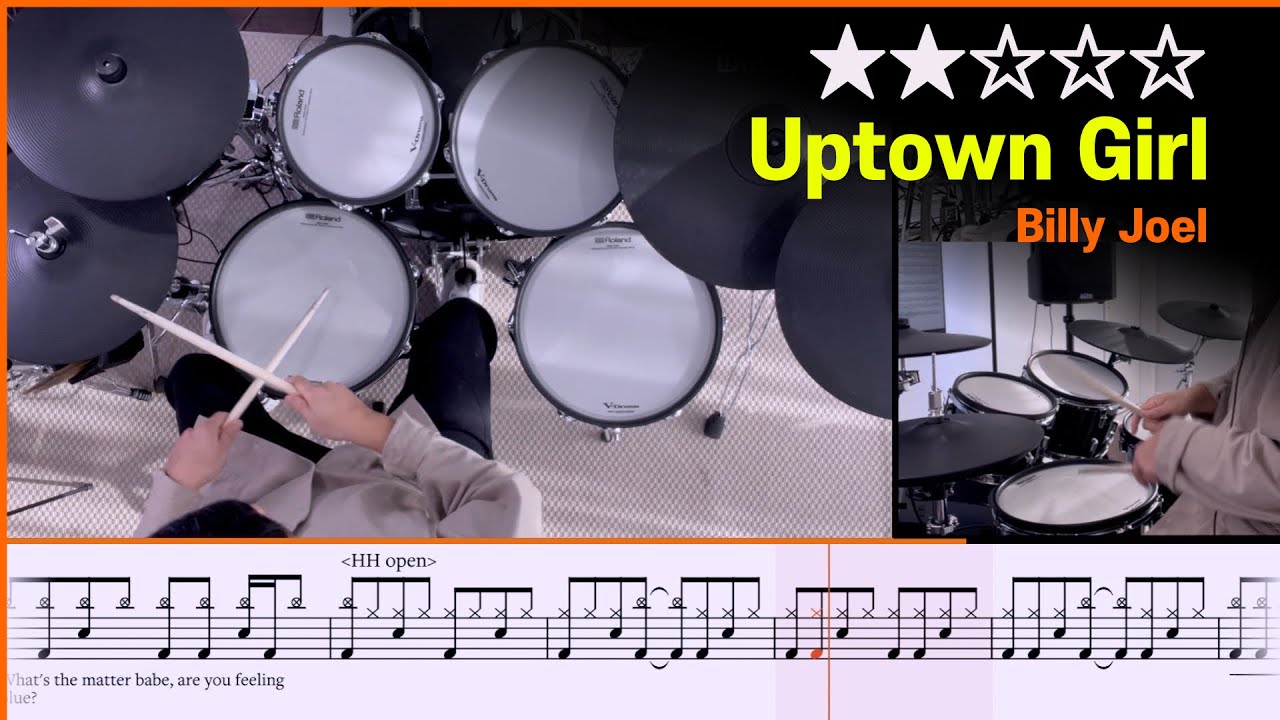 [Lv.04] Uptown Girl -  Billy Joel | Drum Cover with Sheet Music