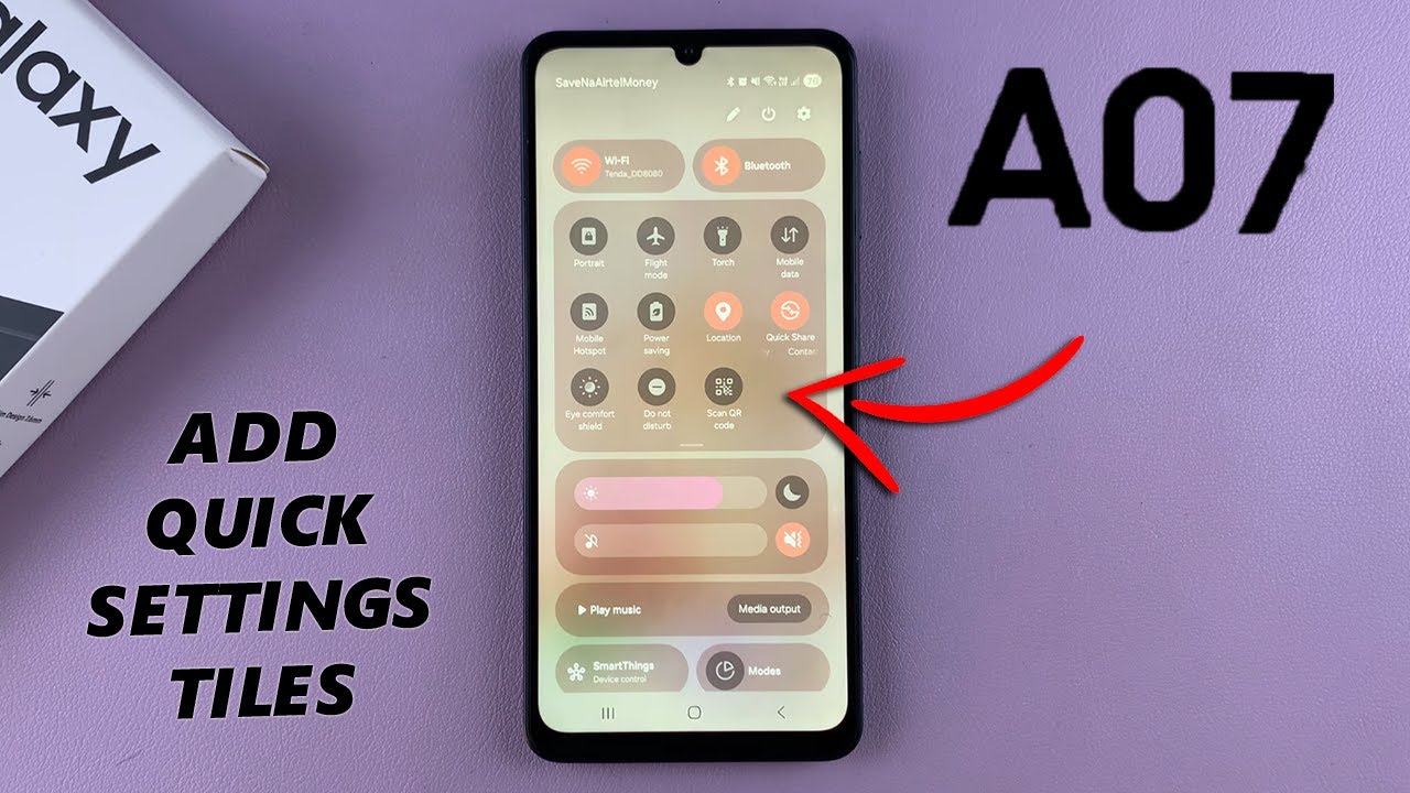 Samsung Galaxy A07: How To Add Shortcuts To Quick Settings Menu