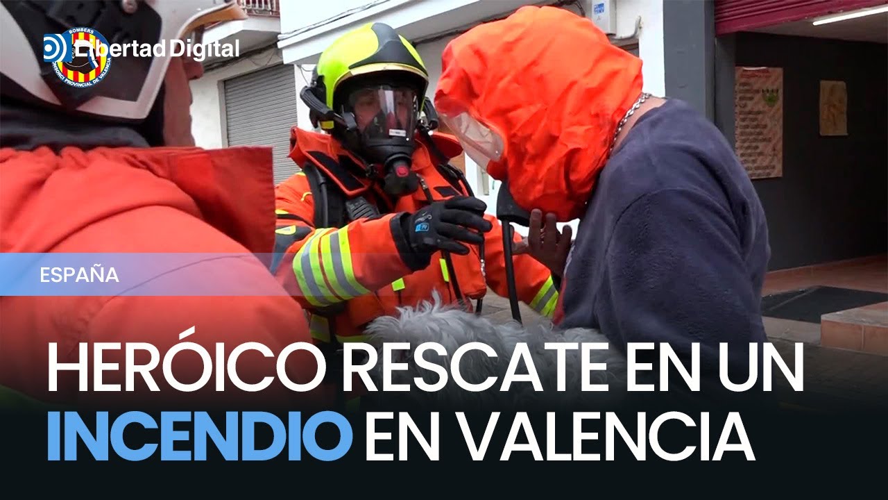 Rescate de cinco personas y un perro en un incendio en Quart de Poblet