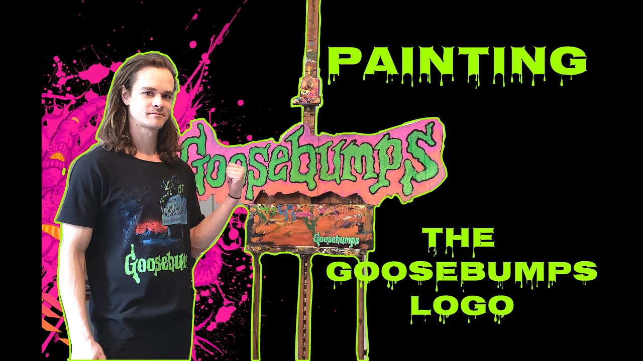 Painting the Goosebumps Logo on Cardboard - Recycled art