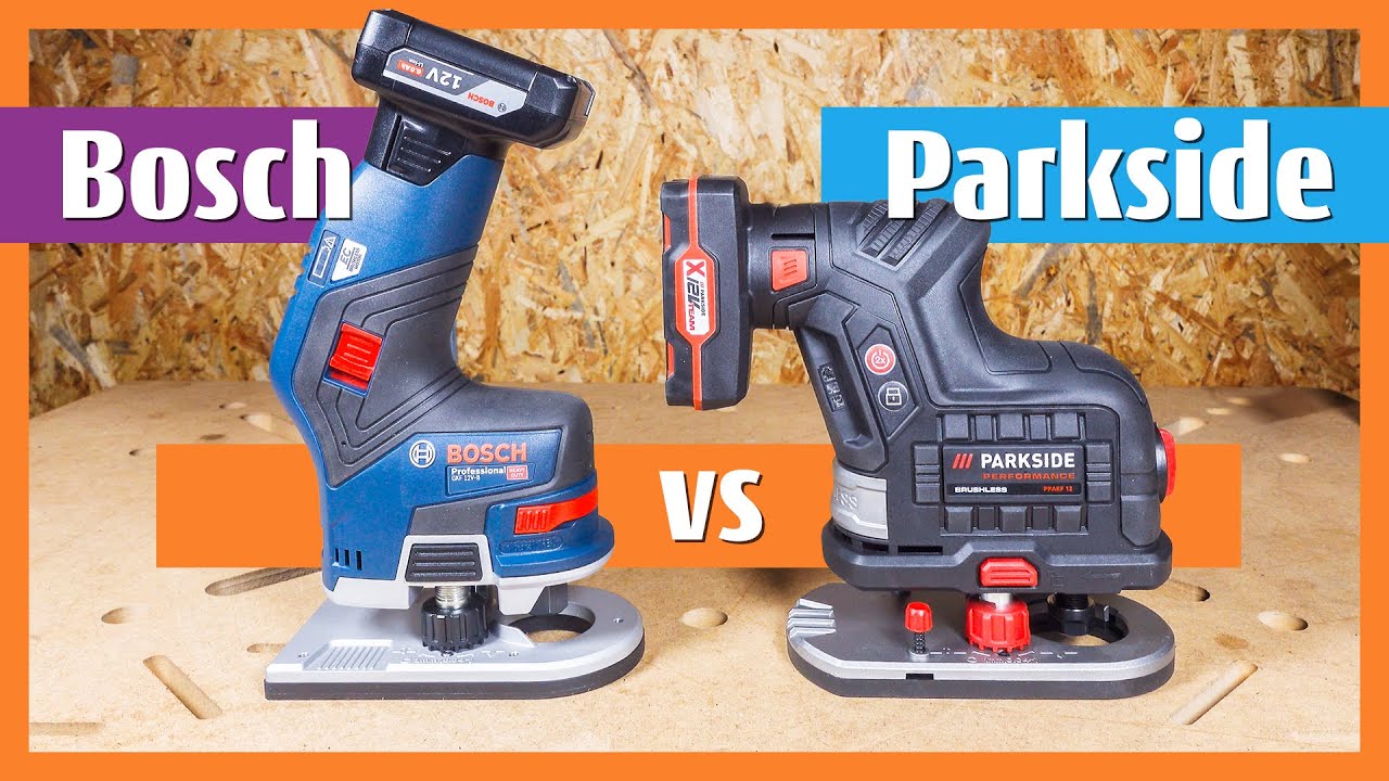 Bosch GKF 12V-8 vs Parkside PPAKF 12 A1 side by side comparison brushless trim router #boschtools