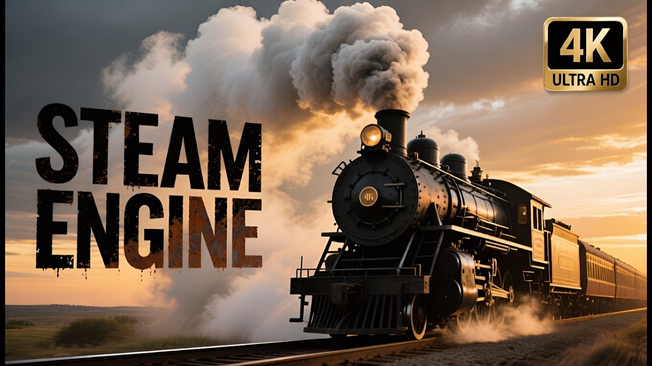 Classic Green Locomotive: Raw Steam Power in Motion 4K