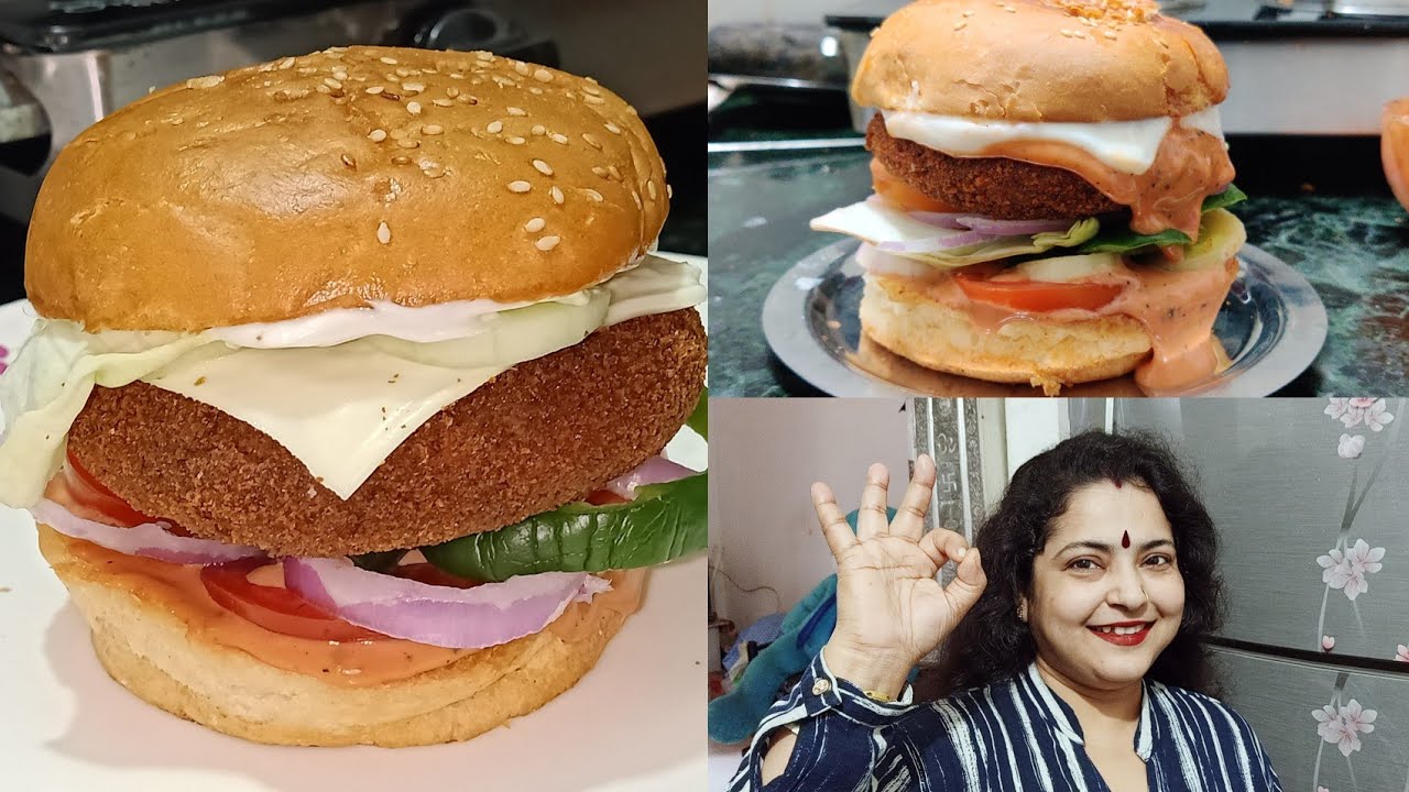CHICKEN BURGER RECIPE | CRISPY CHICKEN BURGER AT HOME | EASY RECIPE OF CHICKEN BURGER