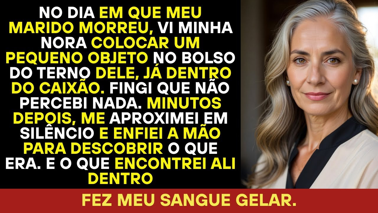 Vi minha nora colocar algo no terno do meu marido no velório. O que achei gelou meu sangue.