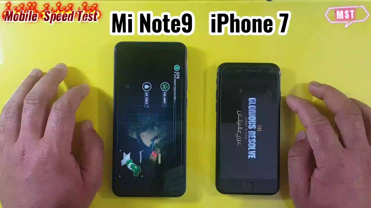 Redmi Note 9 vs iPhone 7 Speed Test Comparison MST official ! 4GB Ram vs 2GB Ram speed test