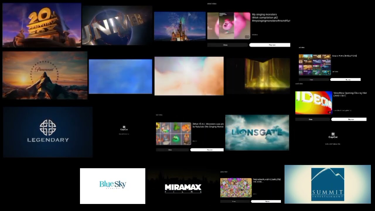 21 movie studios logos played at once 
