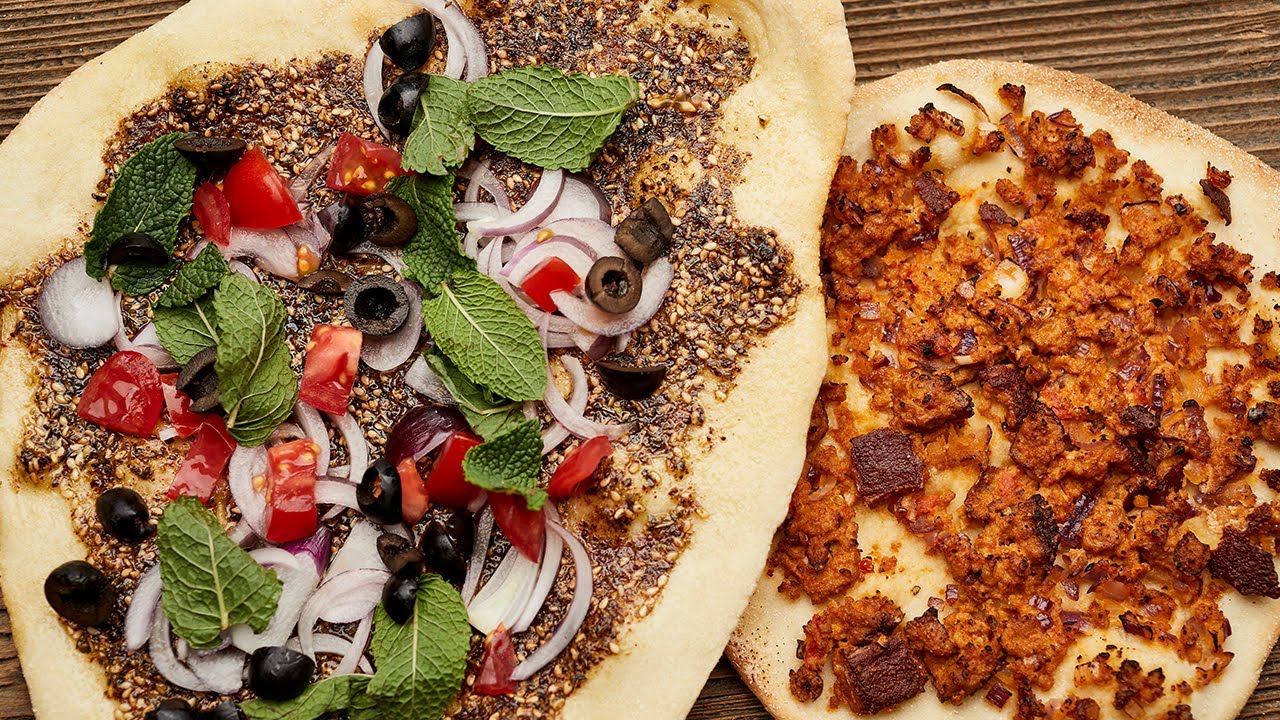 Manakish Rezept - libanesische Pizza mit orientalischem Topping