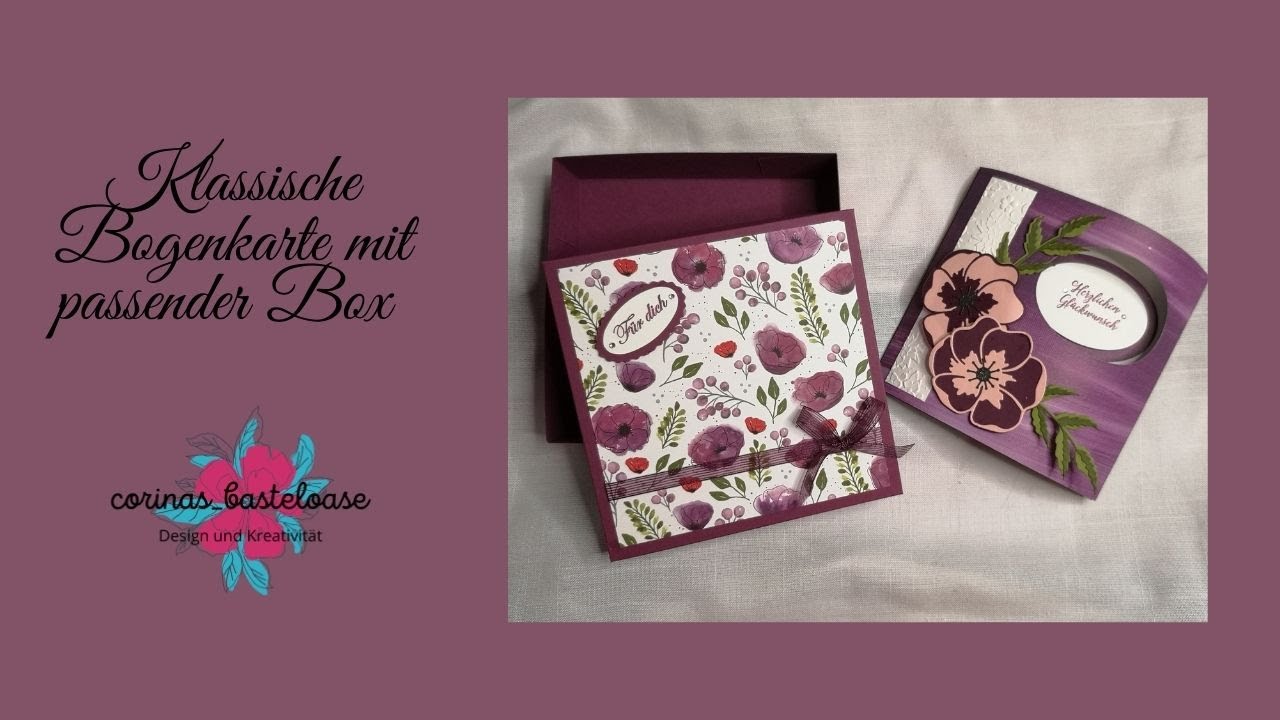 Klassische Bogenkarte mit passender Box | Classic bow card with matching box | Stampin up Produkte