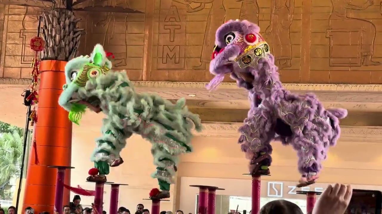 Acrobatic lion dance, Sunway Pyramid GF Main Entrance, 22 Feb 2026