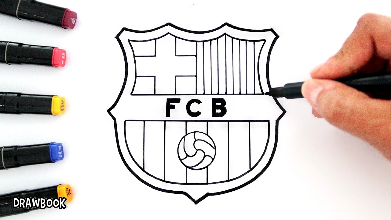 How to Draw the FC BARCELONA Logo 🔵🔴 | Easy Football Club Crest Drawing Tutorial