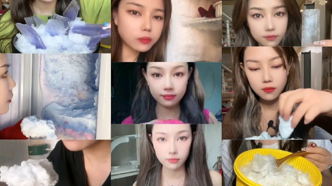 (ONLY BITES ) SOLO SUN GIRL ASMR ICE EATING  SOFTICE / HARD ICE / FREEZERFROST ICE / FLAVORED ICE /