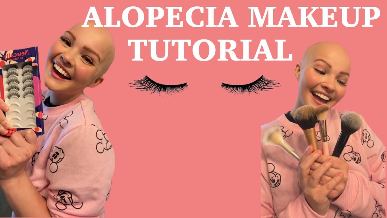 ALOPECIA NATURAL MAKEUP TUTORIAL/ FALSE LASHES APPLICATION